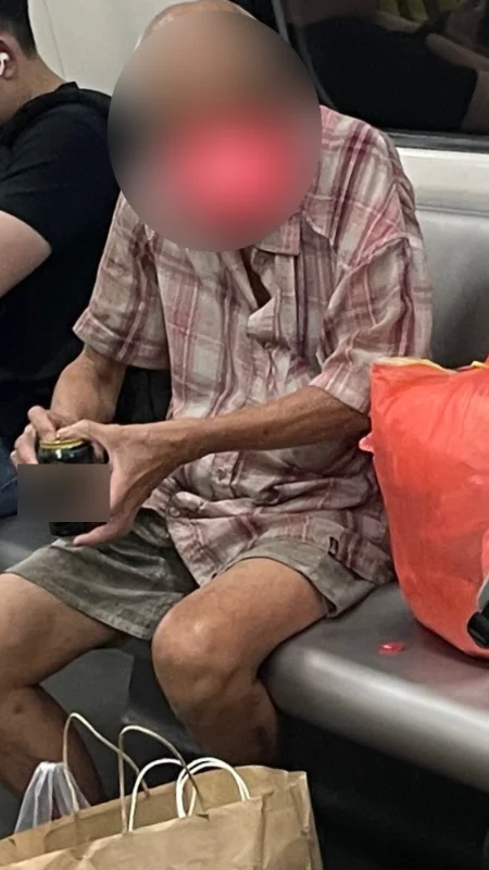 Old man spotted drinking alcoholic beverage in LRT coach