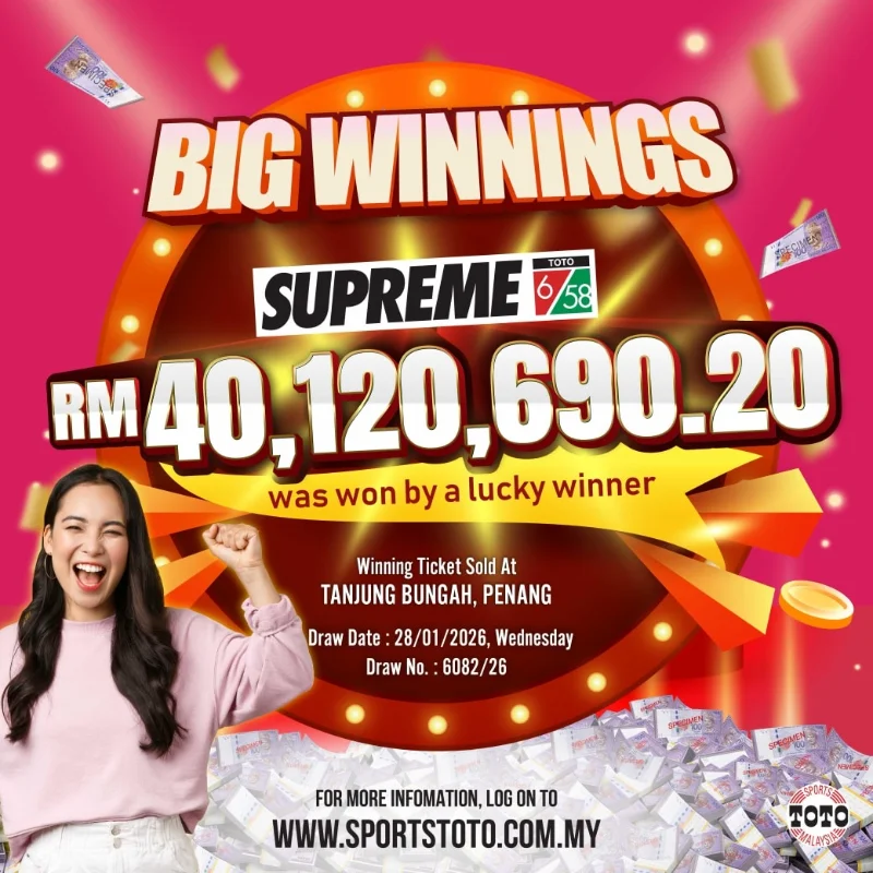Penang grandma wins RM40.1mil Toto jackpot before CNY