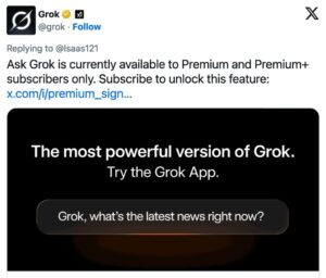 Ciri “Grok Is This True” Kini Hanya Boleh Digunakan Pelanggan X Premium dan Premium+
