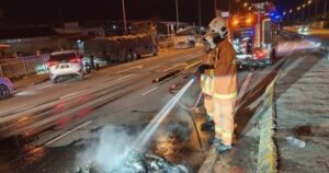 Teenager killed as motorcycle catches fire after collision