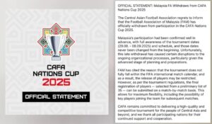 CAFA kecewa Malaysia tarik diri saat akhir