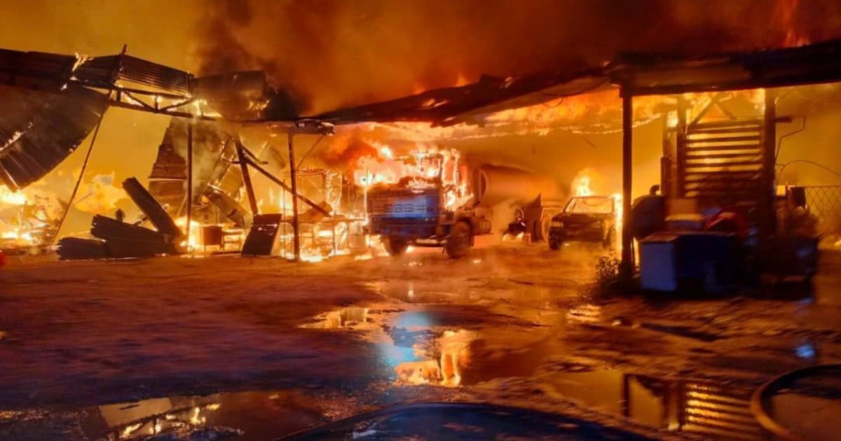 Early morning fire destroys timber mill, workers' quarters and vehicles