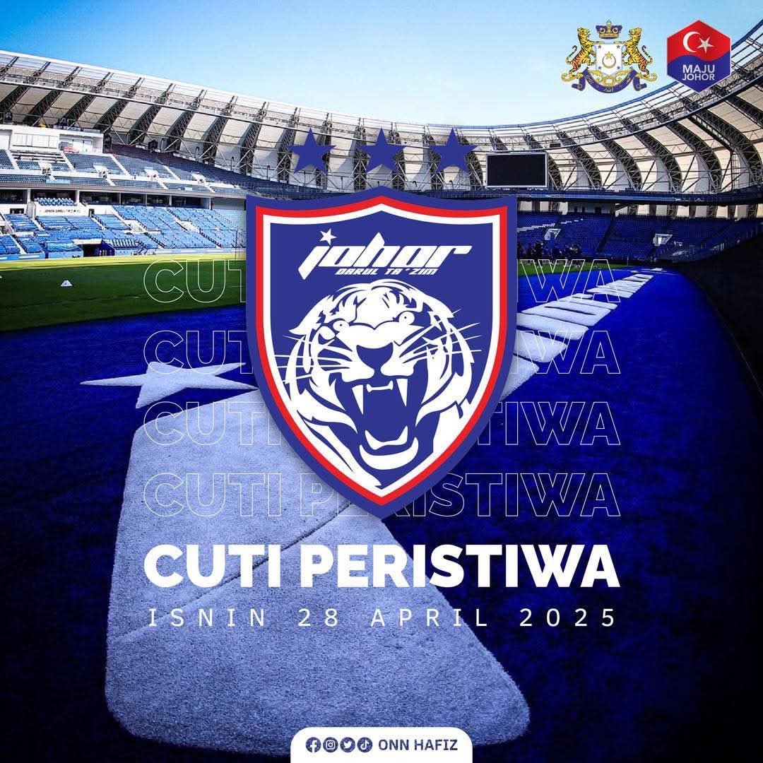 Johor cuti peristiwa Isnin, hargai JDT mara ke final Piala Malaysia