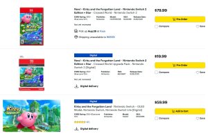 Kirby and the Forgotten land editions