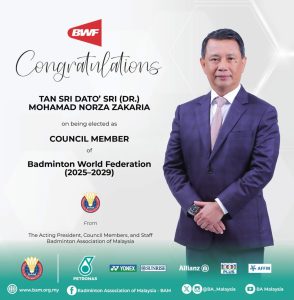 Norza dilantik Ahli Majlis BWF