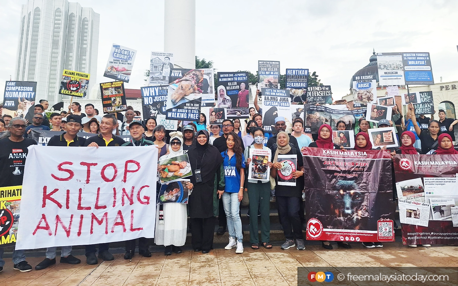 Over 100 in protest rally against animal cruelty