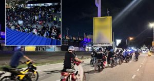 Rainy wheelies and reckless rides: A fence-side spectacle