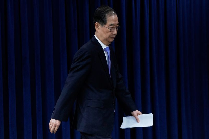 South Korea's acting leader Han set to resign before presidential run, Yonhap says