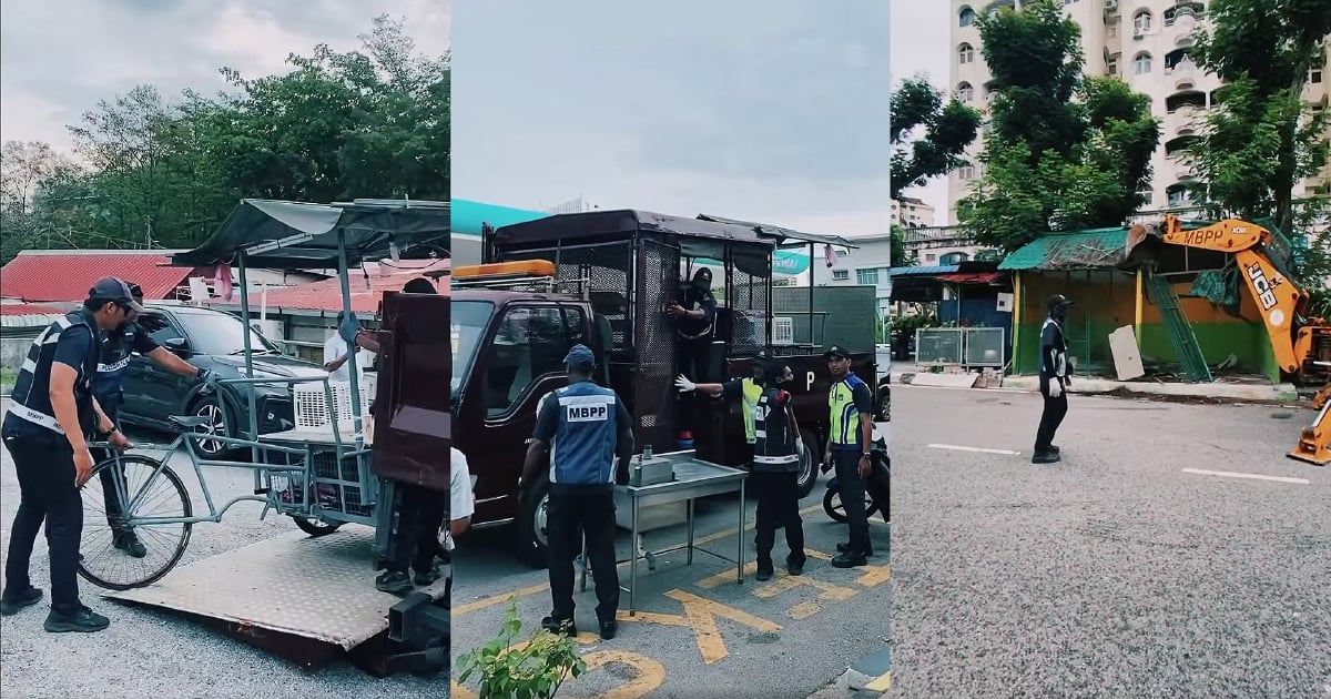 Stalls demolished, premises locked in Penang raid [WATCH]