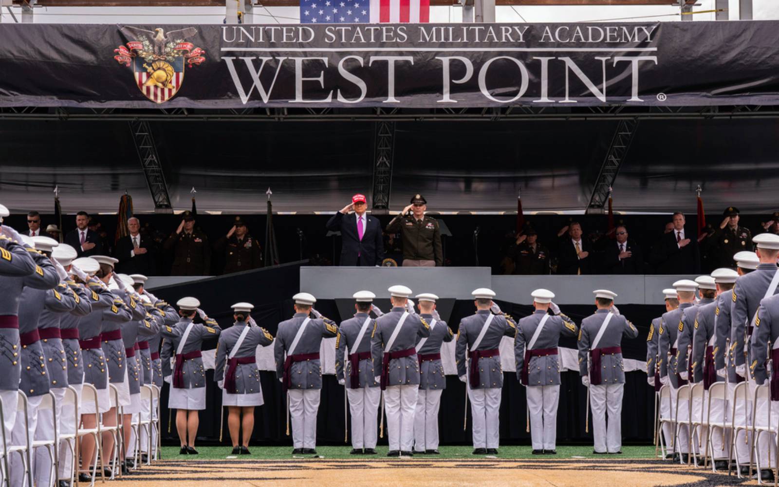 Trump attacks past US policy in speech to new army officers