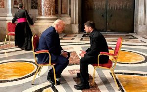 Trump raises Putin doubts after Zelensky talks at pope’s funeral