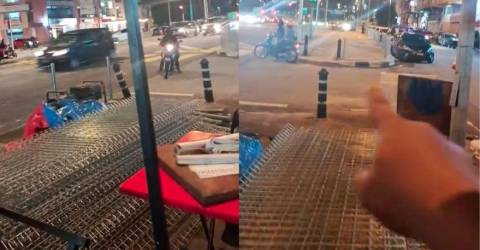 Gombak vendor upset as barrier fences block food stall
